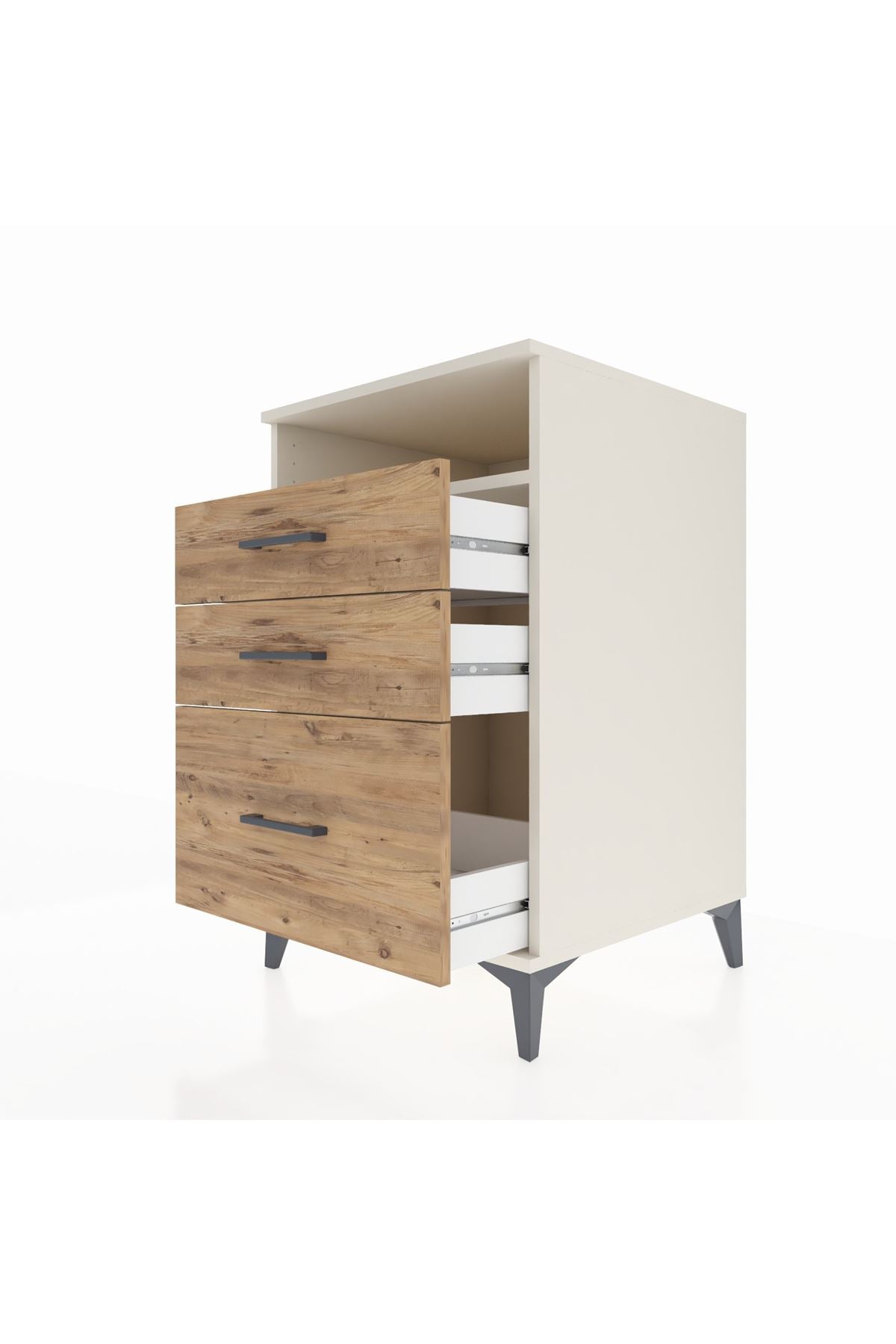 Kronos Komodin Tek Raflı 3 Çekmeceli 60x59x96 Aytaşı-Çam