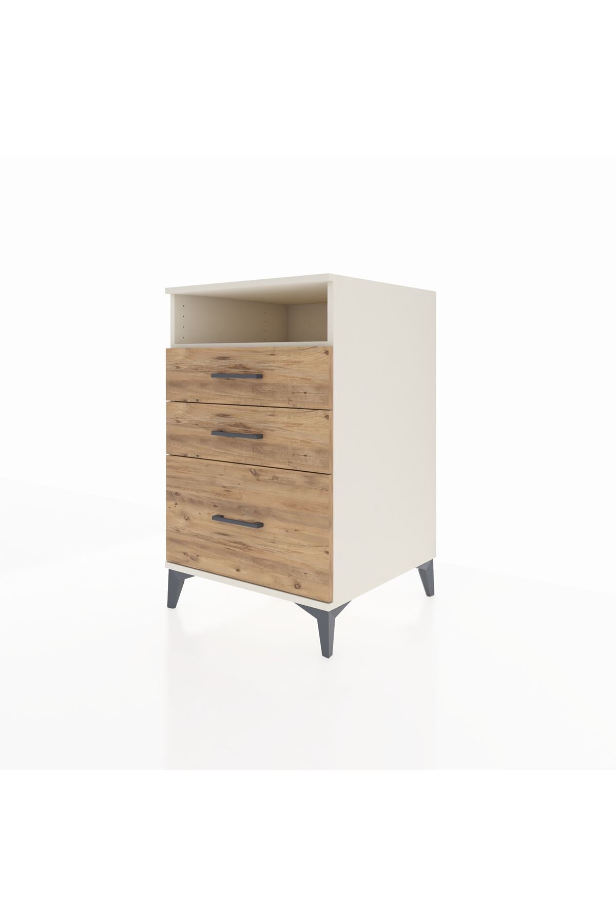 Kronos Komodin Tek Raflı 3 Çekmeceli 60x59x96 Aytaşı-Çam