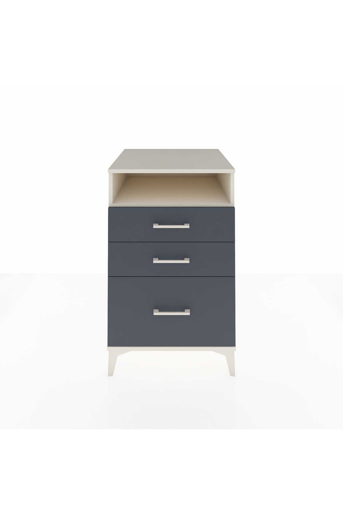 Kronos Komodin Tek Raflı 3 Çekmeceli 60x59x96 Aytaşı-Antrasit