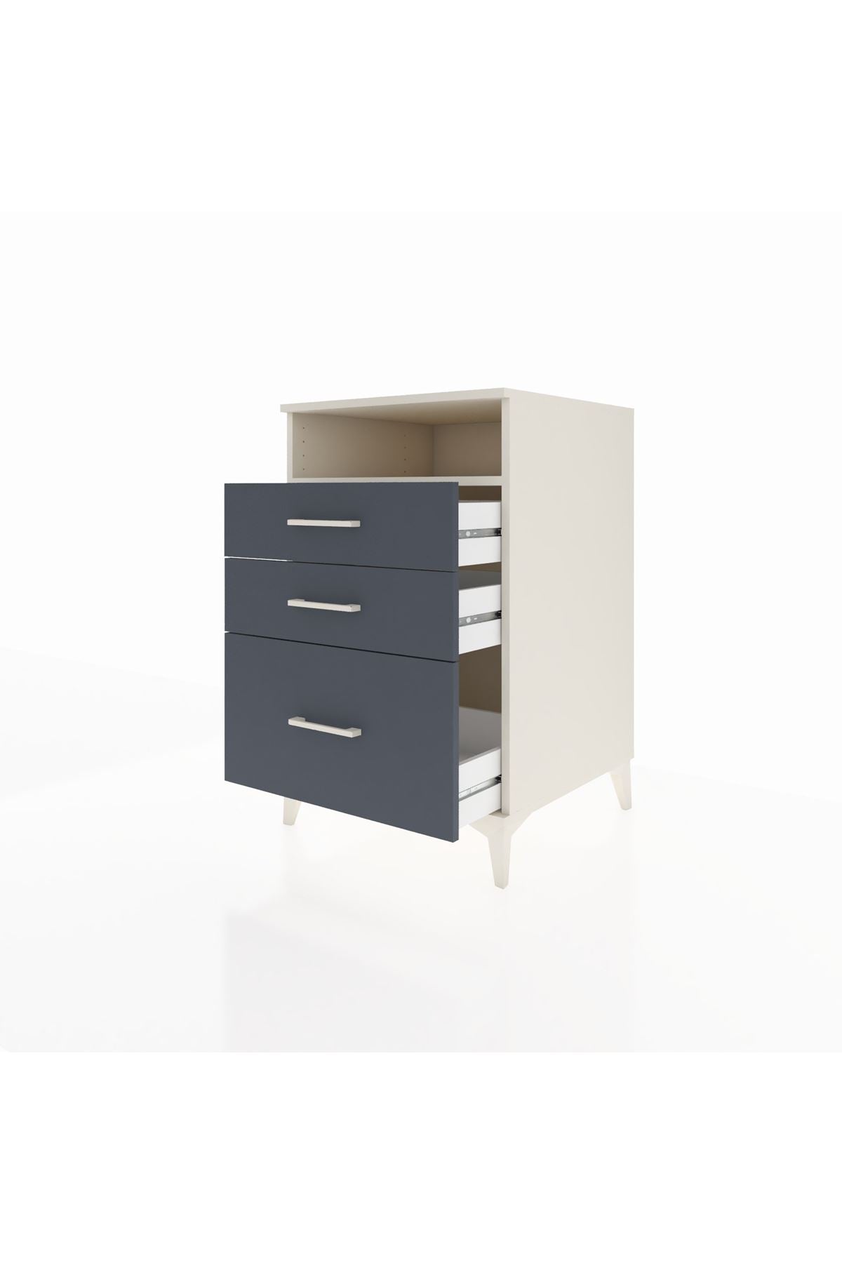 Kronos Komodin Tek Raflı 3 Çekmeceli 60x59x96 Aytaşı-Antrasit