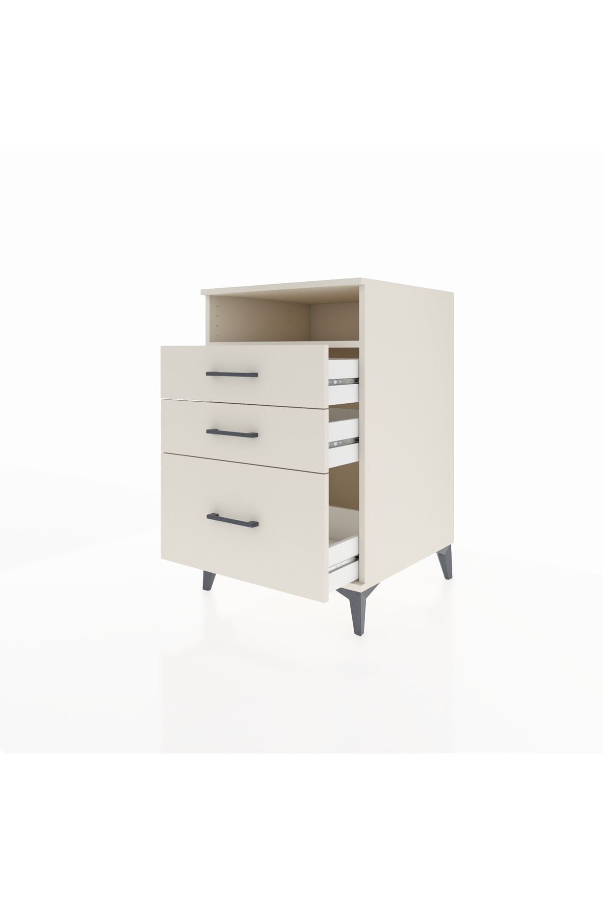Kronos Komodin Tek Raflı 3 Çekmeceli 60x59x96 Aytaşı-Aytaşı
