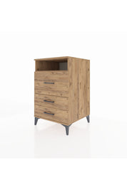 Kronos Komodin Tek Raflı 3 Çekmeceli 60x59x96 Çam-Çam