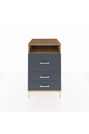 Kronos Komodin Tek Raflı 3 Çekmeceli 60x59x96 Çam-Antrasit