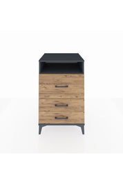 Kronos Komodin Tek Raflı 3 Çekmeceli 60x59x96 Antrasit-Çam