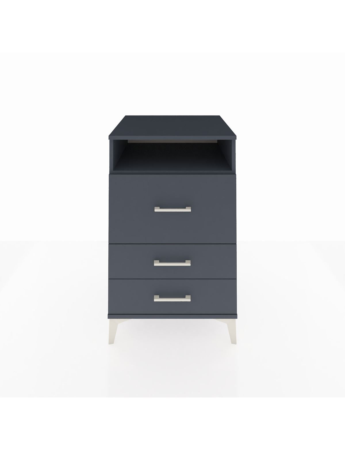 Kronos Komodin Tek Raflı 3 Çekmeceli 60x59x96 Antrasit-Antrasit