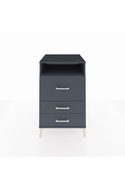 Kronos Komodin Tek Raflı 3 Çekmeceli 60x59x96 Antrasit-Antrasit
