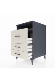 Kronos Komodin Tek Raflı 3 Çekmeceli 60x59x96 Antrasit-Aytaşı