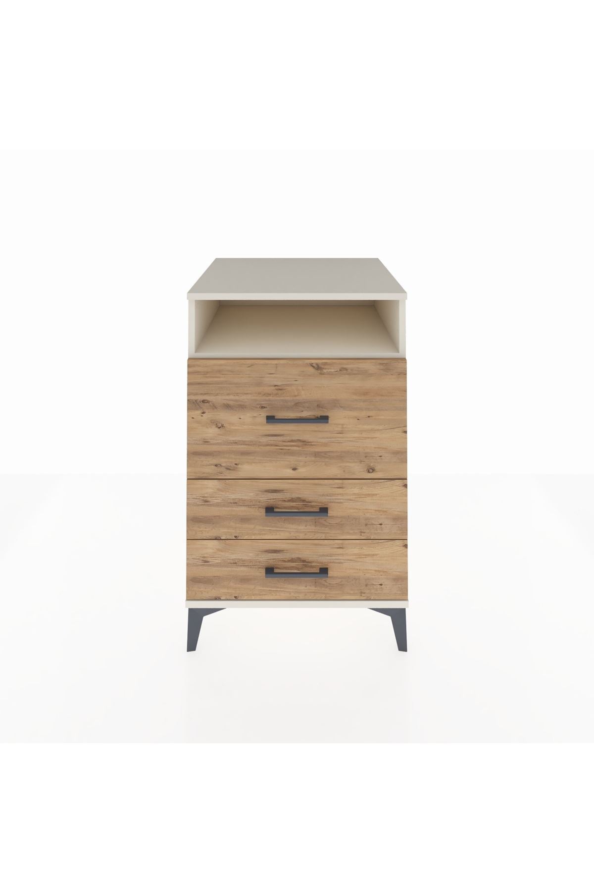 Kronos Komodin Tek Raflı 3 Çekmeceli 60x59x96 Aytaşı-Çam