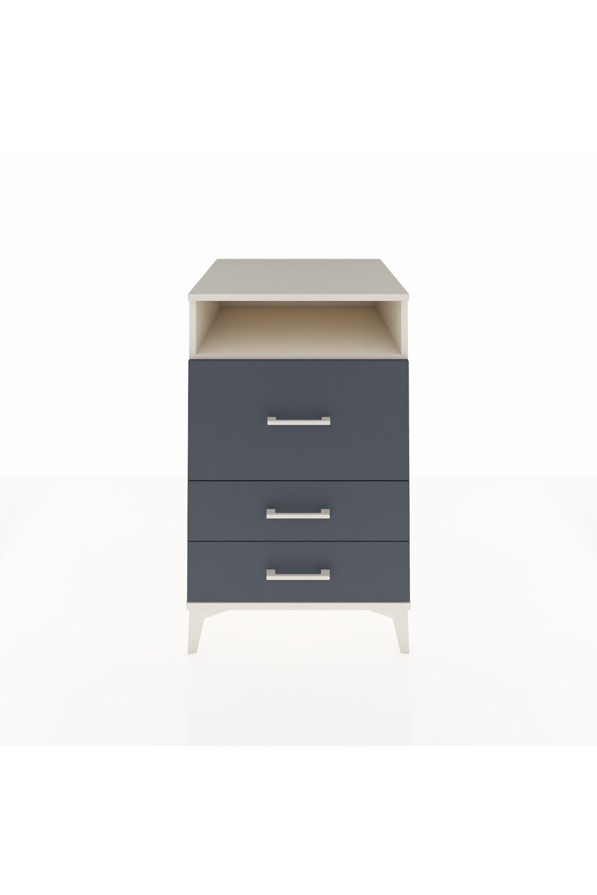 Kronos Komodin Tek Raflı 3 Çekmeceli 60x59x96 Aytaşı-Antrasit