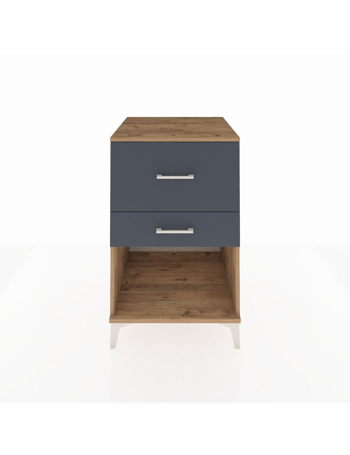 Kronos Komodin 2 Çekmeceli 60x59x96 Çam-Antrasit