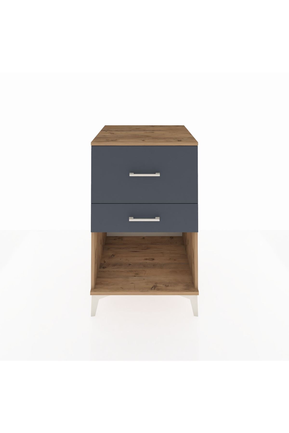 Kronos Komodin 2 Çekmeceli 60x59x96 Çam-Antrasit