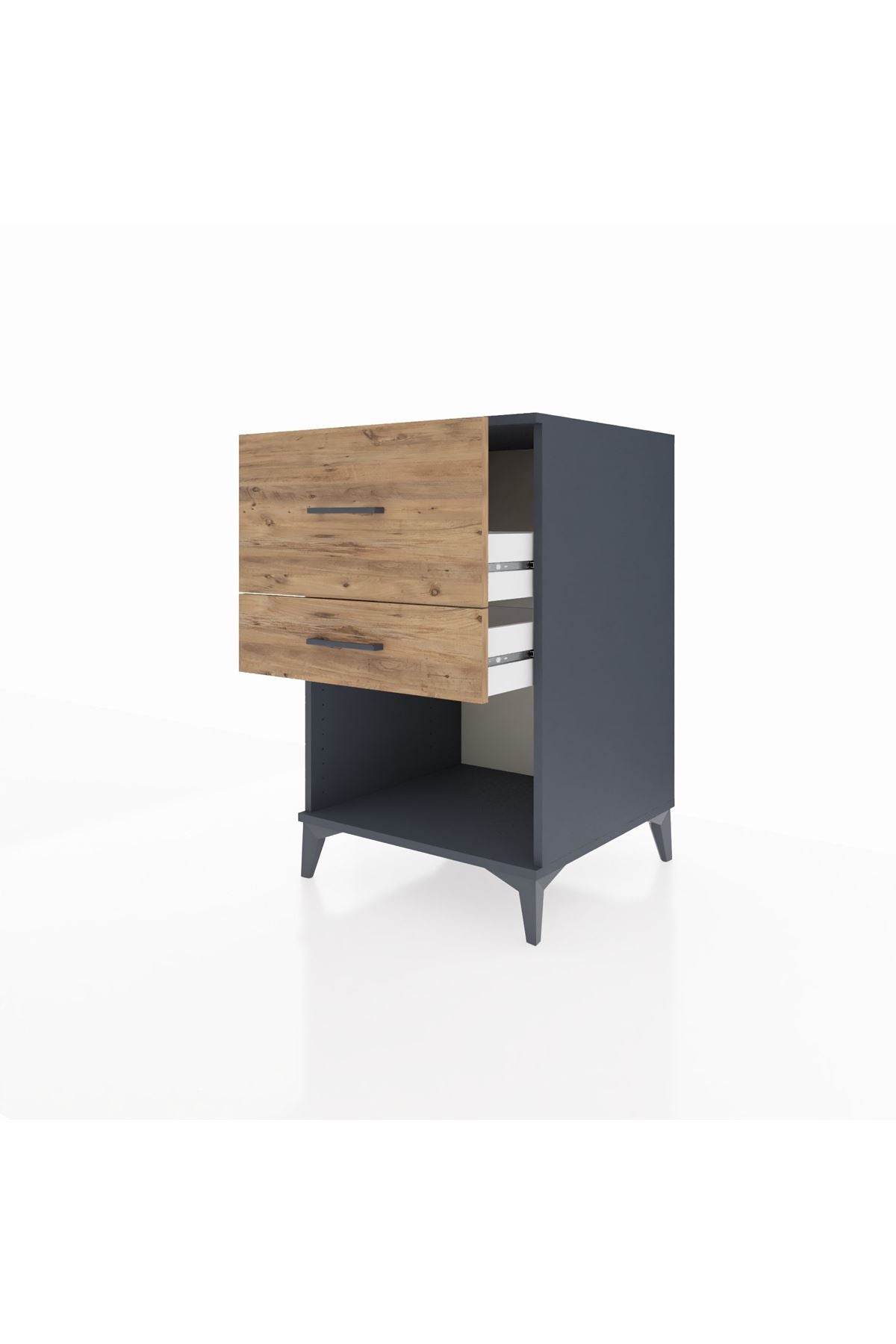 Kronos Komodin 2 Çekmeceli 60x59x96 Antrasit-Çam