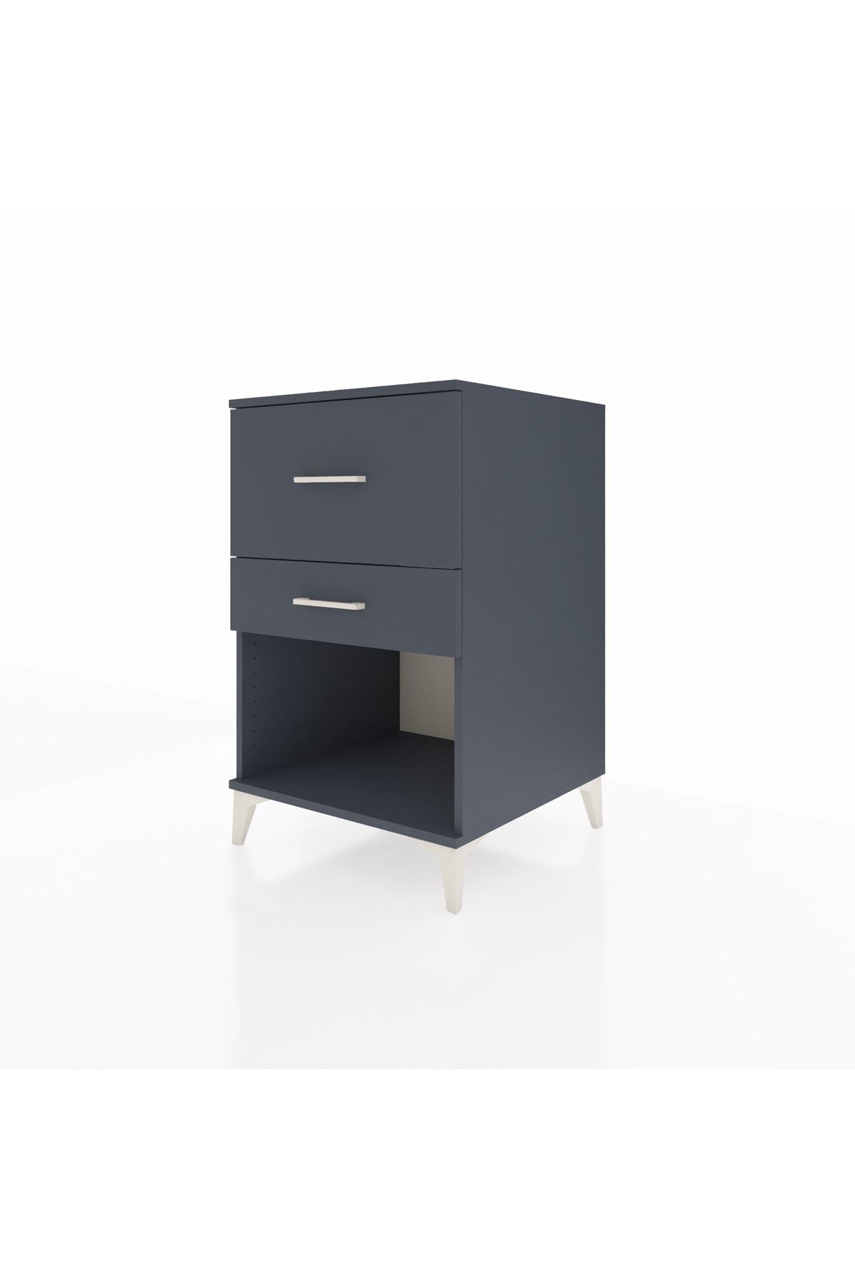 Kronos Komodin 2 Çekmeceli 60x59x96 Antrasit-Antrasit