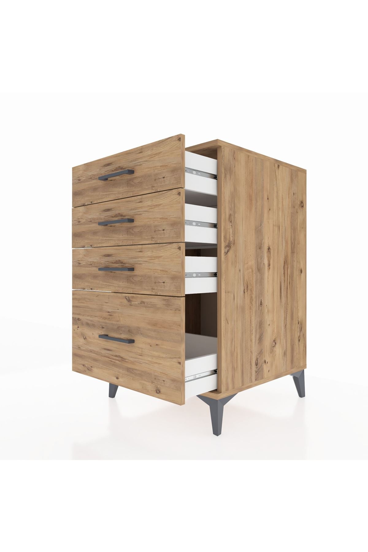 Kronos Komodin 4 Çekmeceli 60x59x96 Çam-Çam