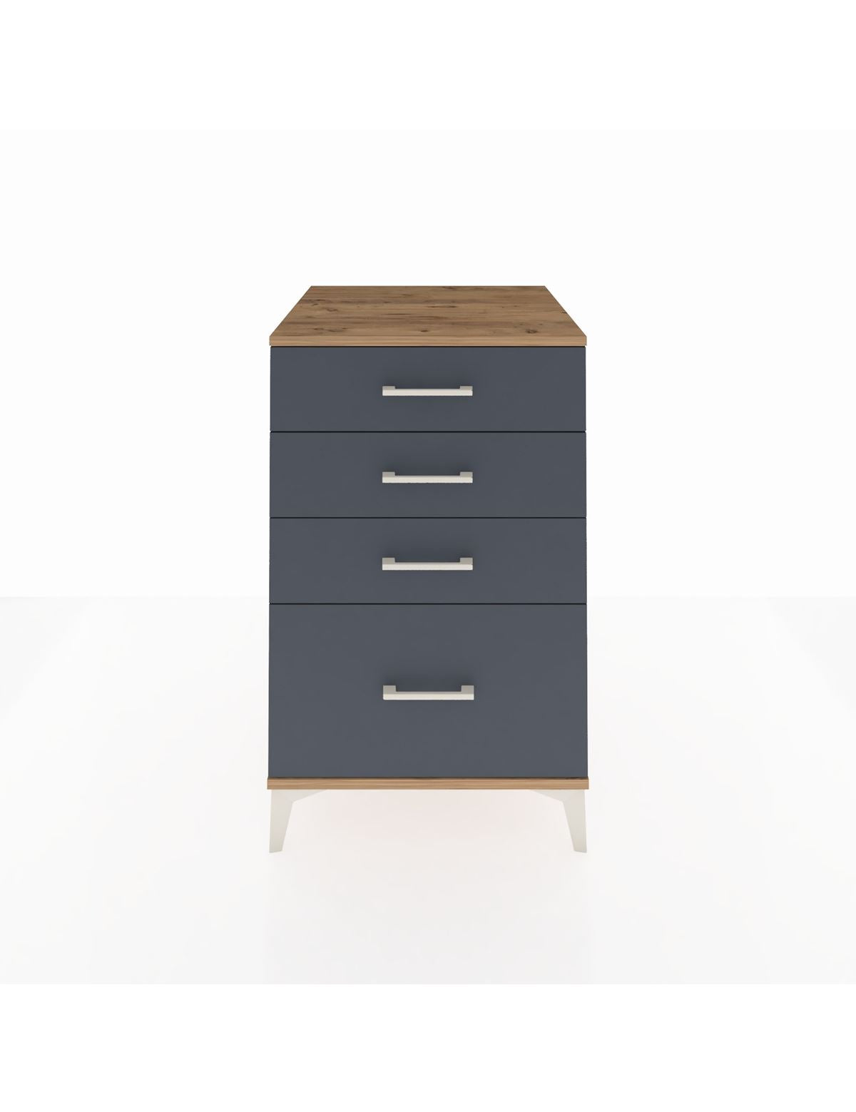 Kronos Komodin 4 Çekmeceli 60x59x96 Çam-Antrasit