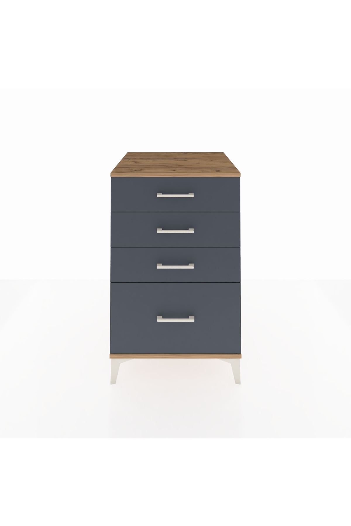 Kronos Komodin 4 Çekmeceli 60x59x96 Çam-Antrasit