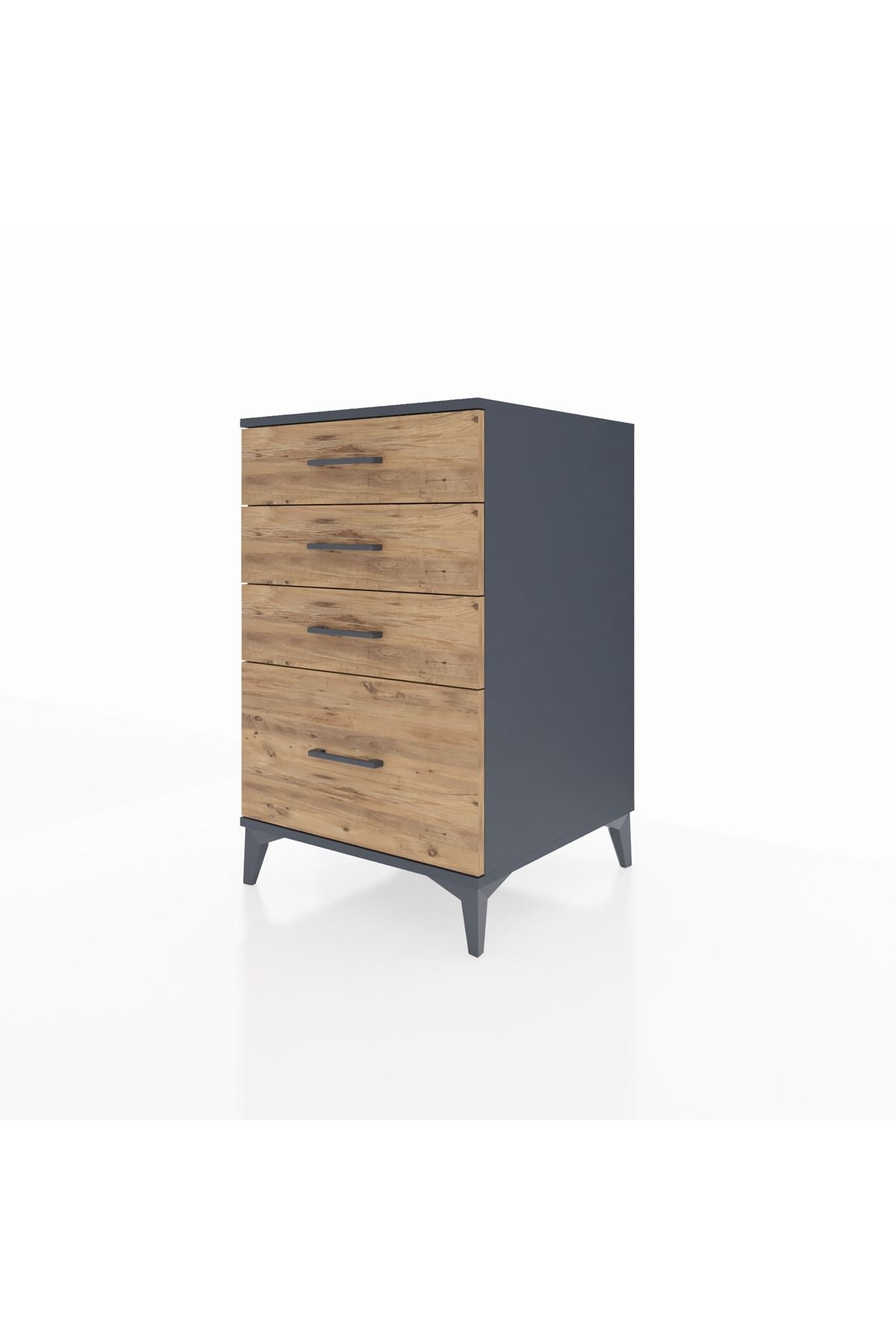 Kronos Komodin 4 Çekmeceli 60x59x96 Antrasit-Çam