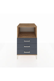 Kronos Komodin Tek Raflı 3 Çekmeceli 60x59x96 Çam-Antrasit