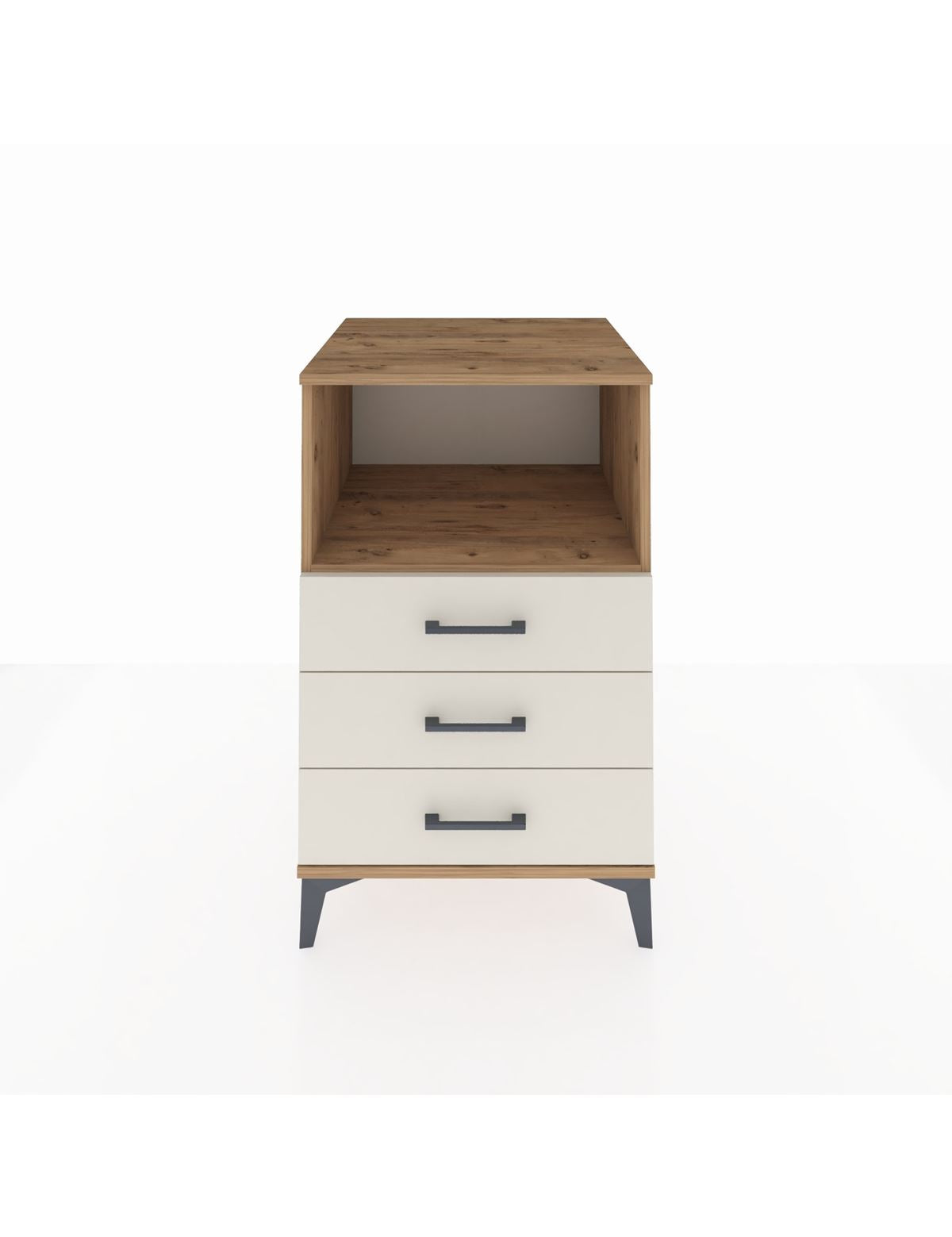 Kronos Komodin Tek Raflı 3 Çekmeceli 60x59x96 Çam-Aytaşı