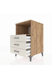 Kronos Komodin Tek Raflı 3 Çekmeceli 60x59x96 Çam-Aytaşı