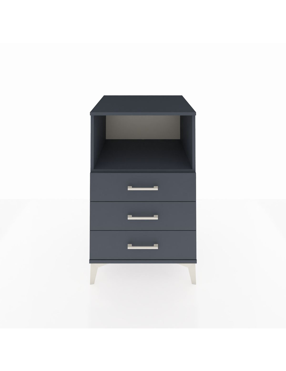 Kronos Komodin Tek Raflı 3 Çekmeceli 60x59x96 Antrasit-Antrasit