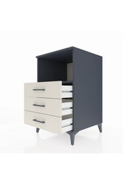 Kronos Komodin Tek Raflı 3 Çekmeceli 60x59x96 Antrasit-Aytaşı