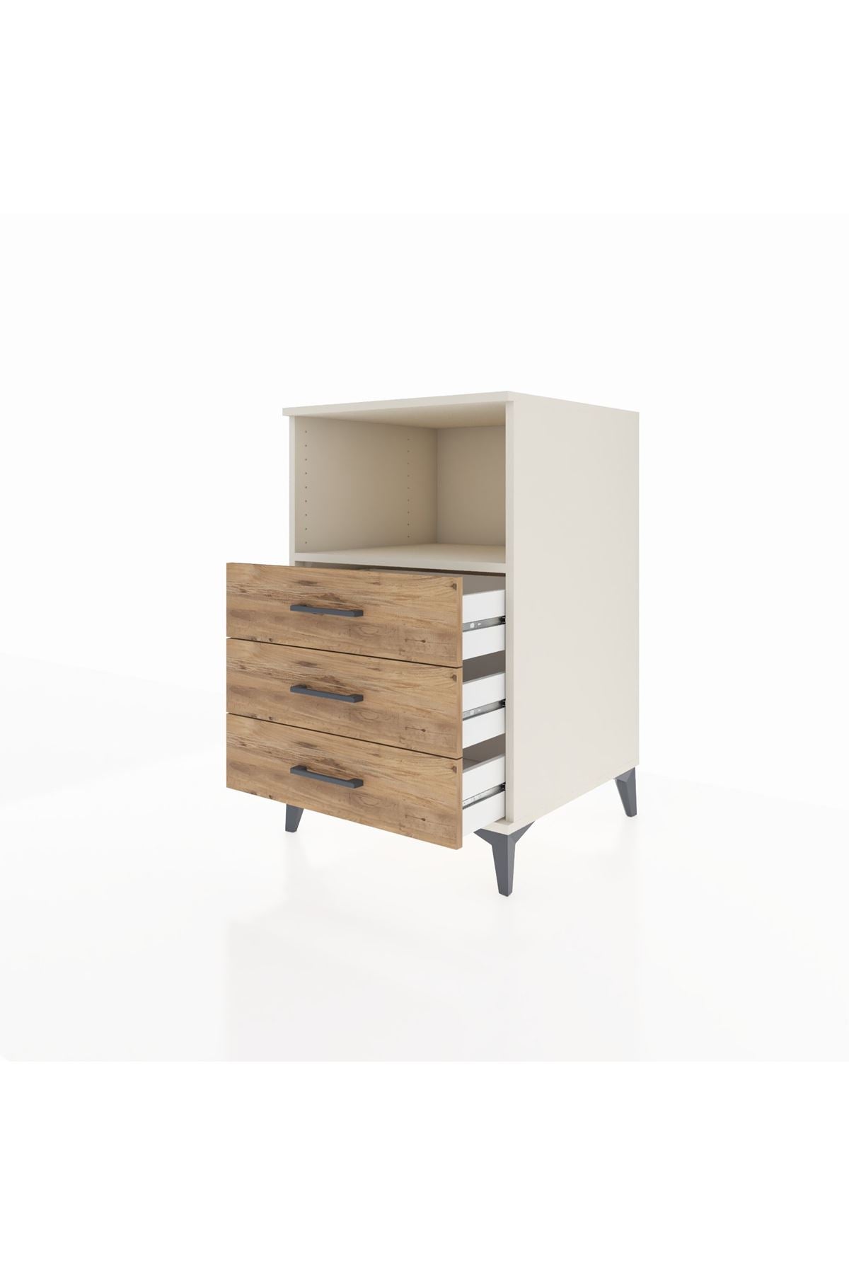 Kronos Komodin Tek Raflı 3 Çekmeceli 60x59x96 Aytaşı-Çam