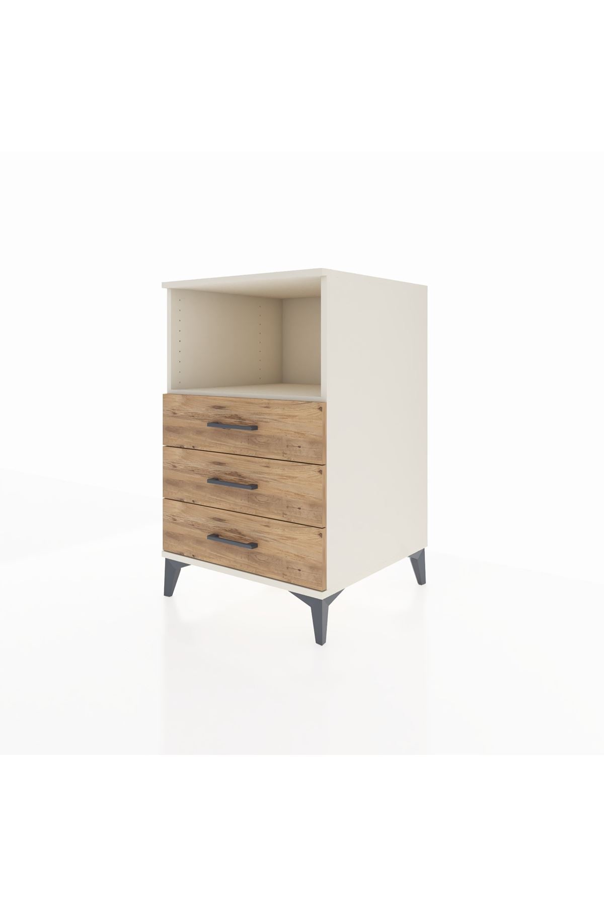 Kronos Komodin Tek Raflı 3 Çekmeceli 60x59x96 Aytaşı-Çam