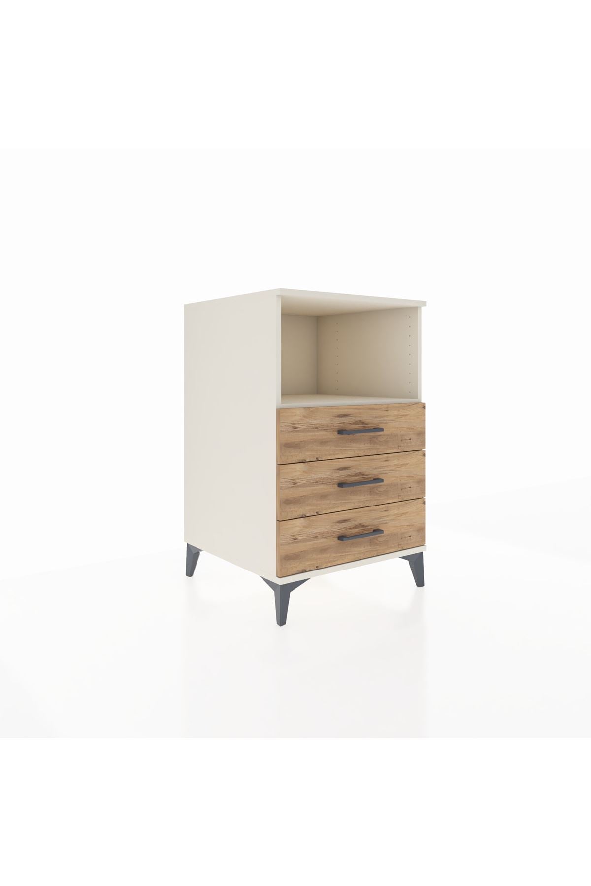 Kronos Komodin Tek Raflı 3 Çekmeceli 60x59x96 Aytaşı-Çam