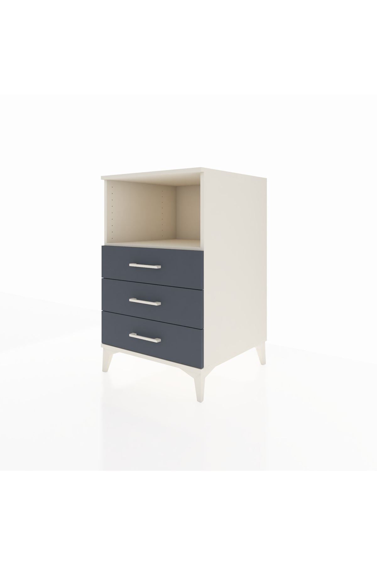 Kronos Komodin Tek Raflı 3 Çekmeceli 60x59x96 Aytaşı-Antrasit