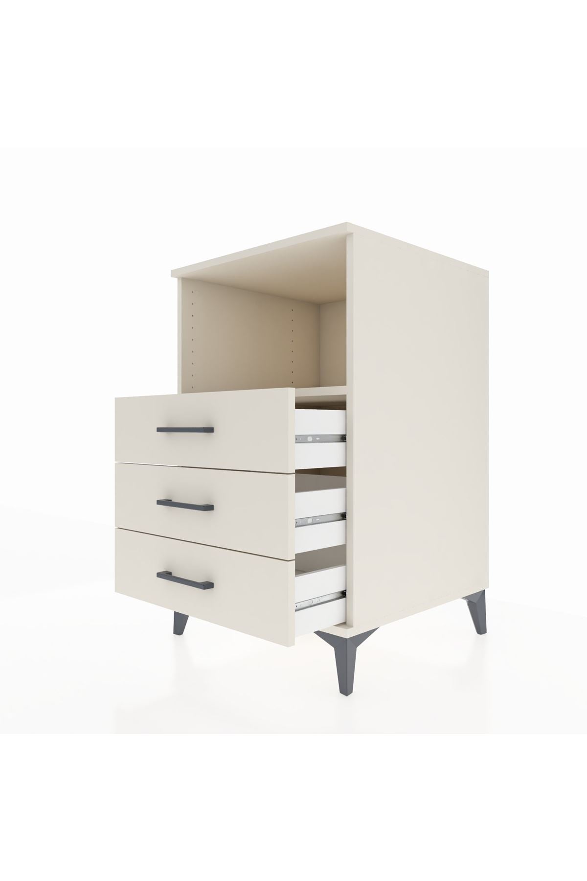 Kronos Komodin Tek Raflı 3 Çekmeceli 60x59x96 Aytaşı-Aytaşı