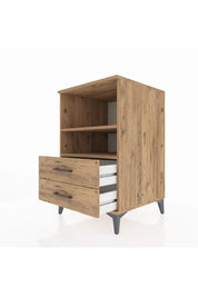 Kronos Komodin 2 Raflı 2 Çekmeceli 60x59x96 Çam-Çam