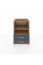 Kronos Komodin 2 Raflı 2 Çekmeceli 60x59x96 Çam-Antrasit