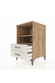 Kronos Komodin 2 Raflı 2 Çekmeceli 60x59x96 Çam-Aytaşı