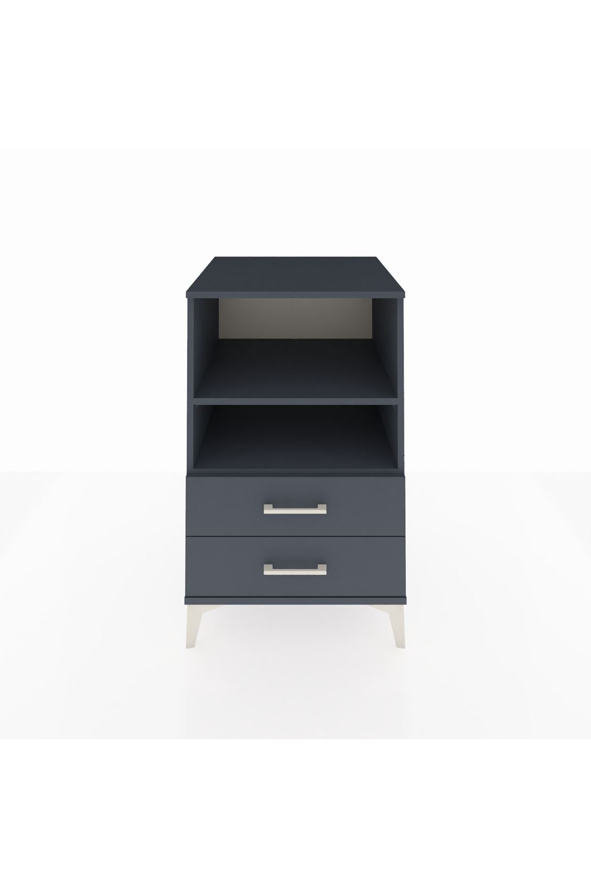 Kronos Komodin 2 Raflı 2 Çekmeceli 60x59x96 Antrasit-Antrasit