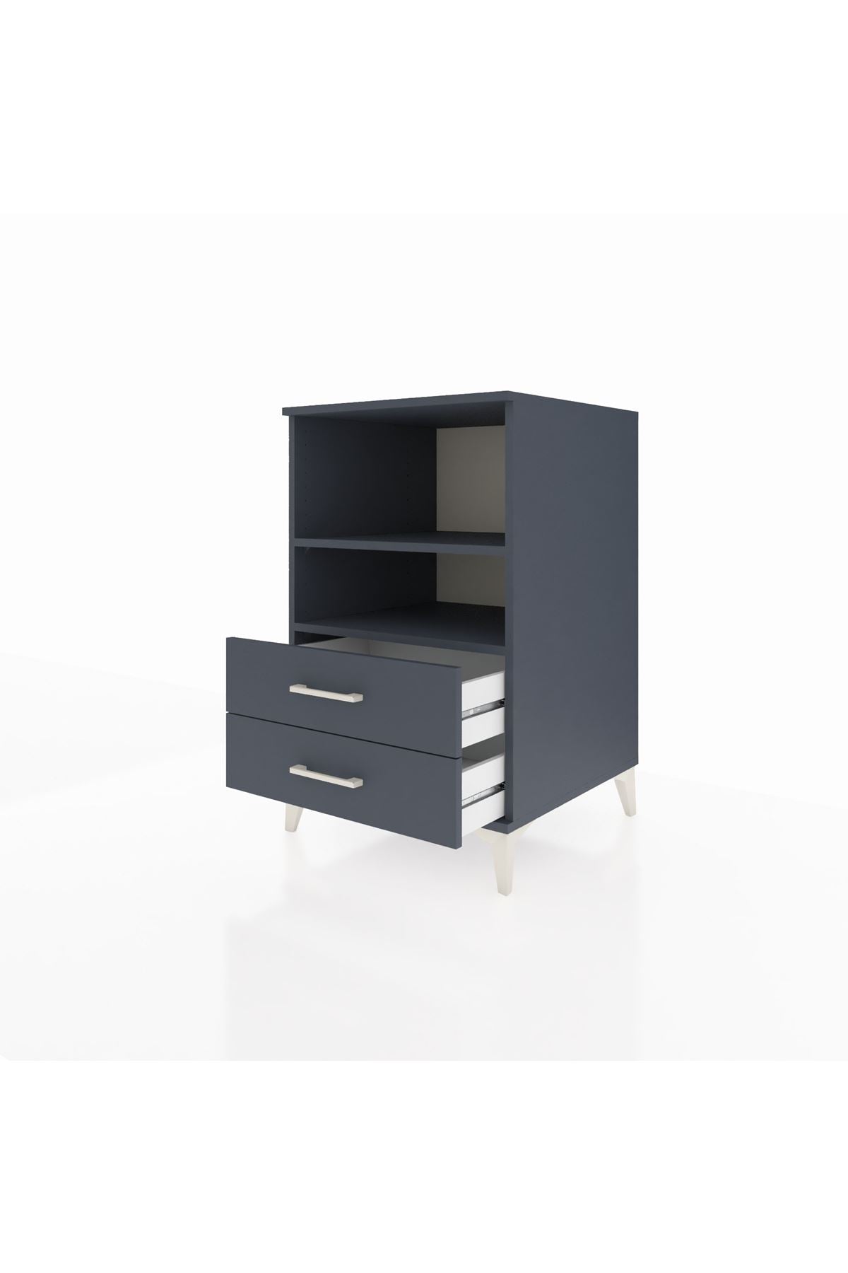 Kronos Komodin 2 Raflı 2 Çekmeceli 60x59x96 Antrasit-Antrasit