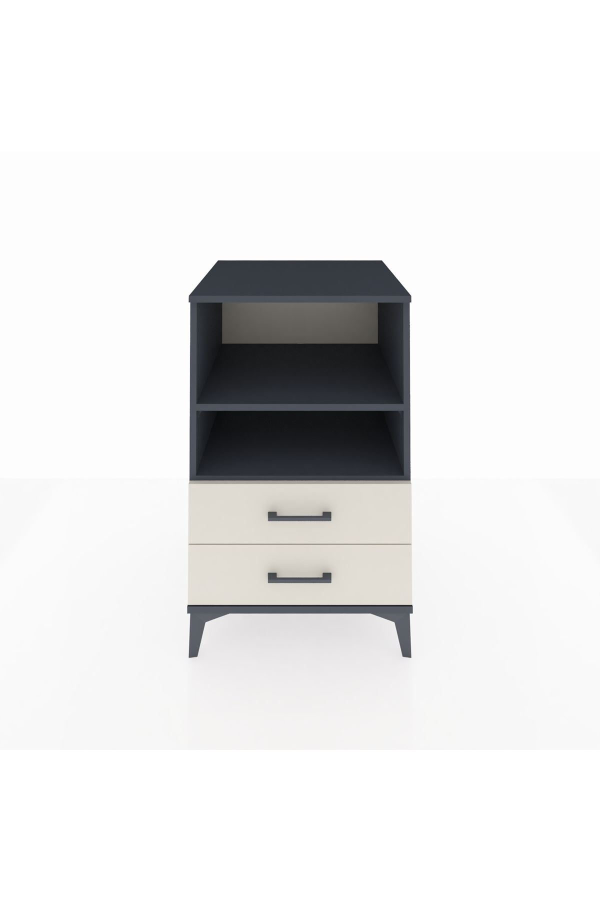 Kronos Komodin 2 Raflı 2 Çekmeceli 60x59x96 Antrasit-Aytaşı