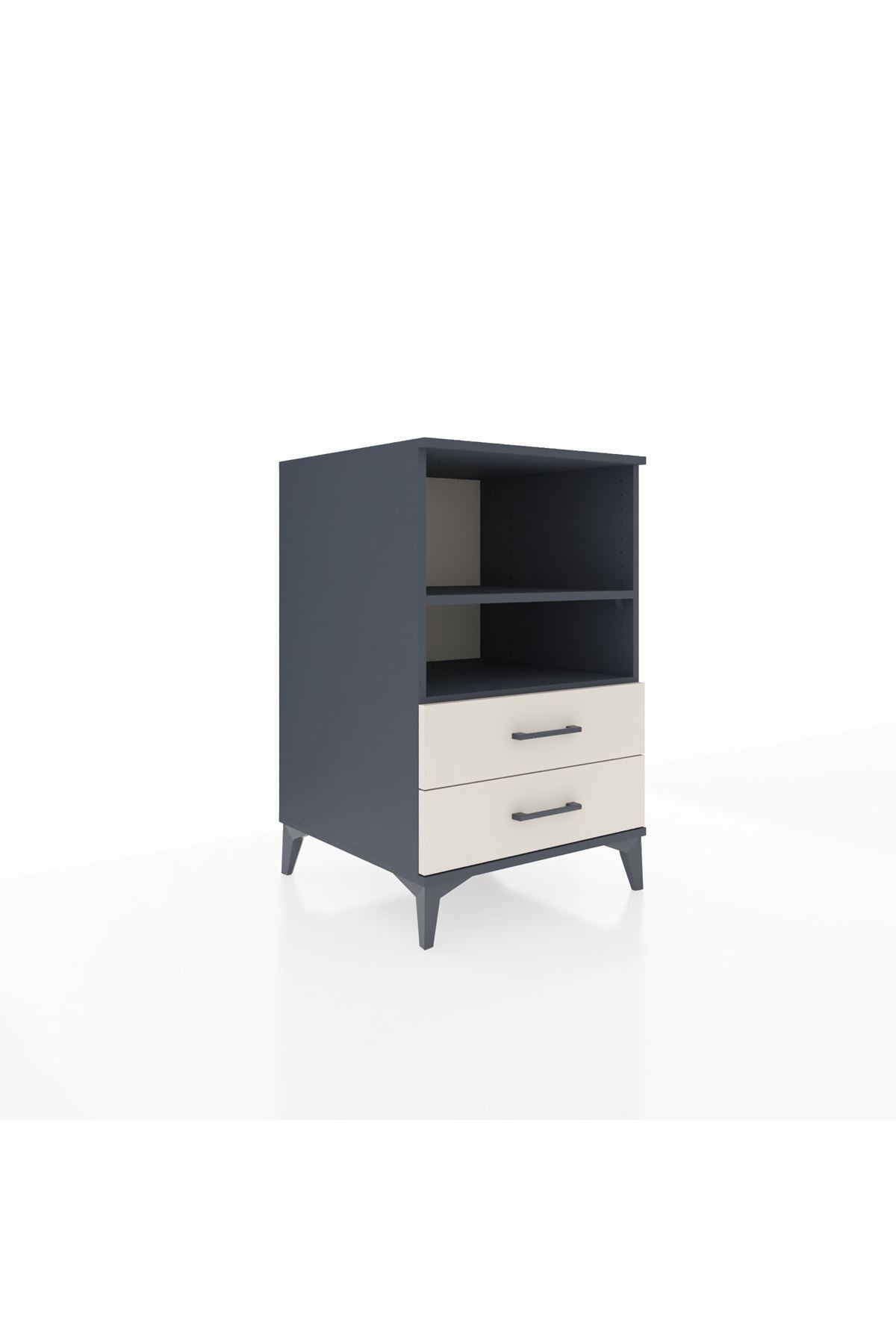 Kronos Komodin 2 Raflı 2 Çekmeceli 60x59x96 Antrasit-Aytaşı