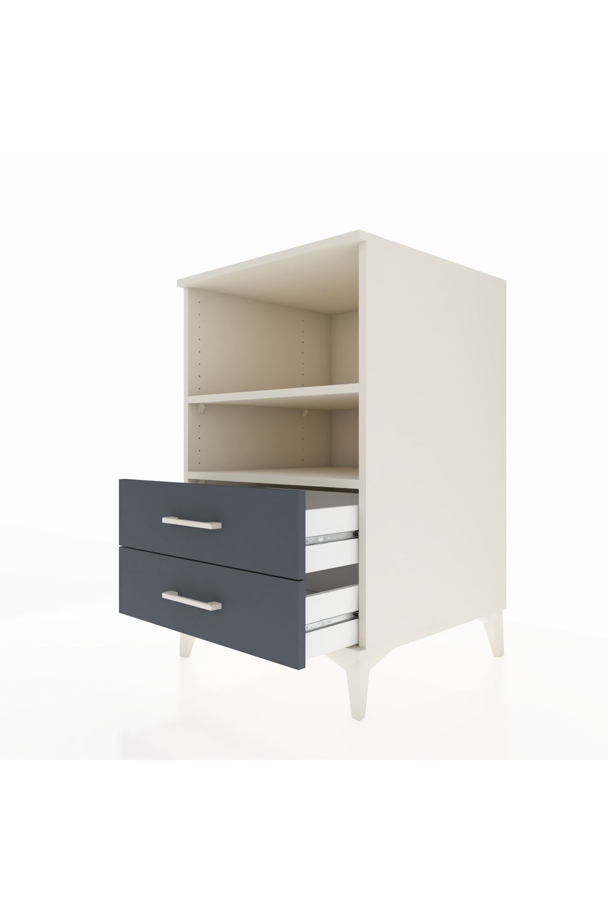 Kronos Komodin 2 Raflı 2 Çekmeceli 60x59x96 Aytaşı-Antrasit