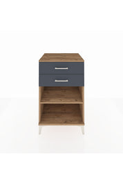 Kronos Komodin Tek Raflı 2 Çekmeceli 60x59x96 Çam-Antrasit