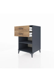 Kronos Komodin Tek Raflı 2 Çekmeceli 60x59x96 Antrasit-Çam