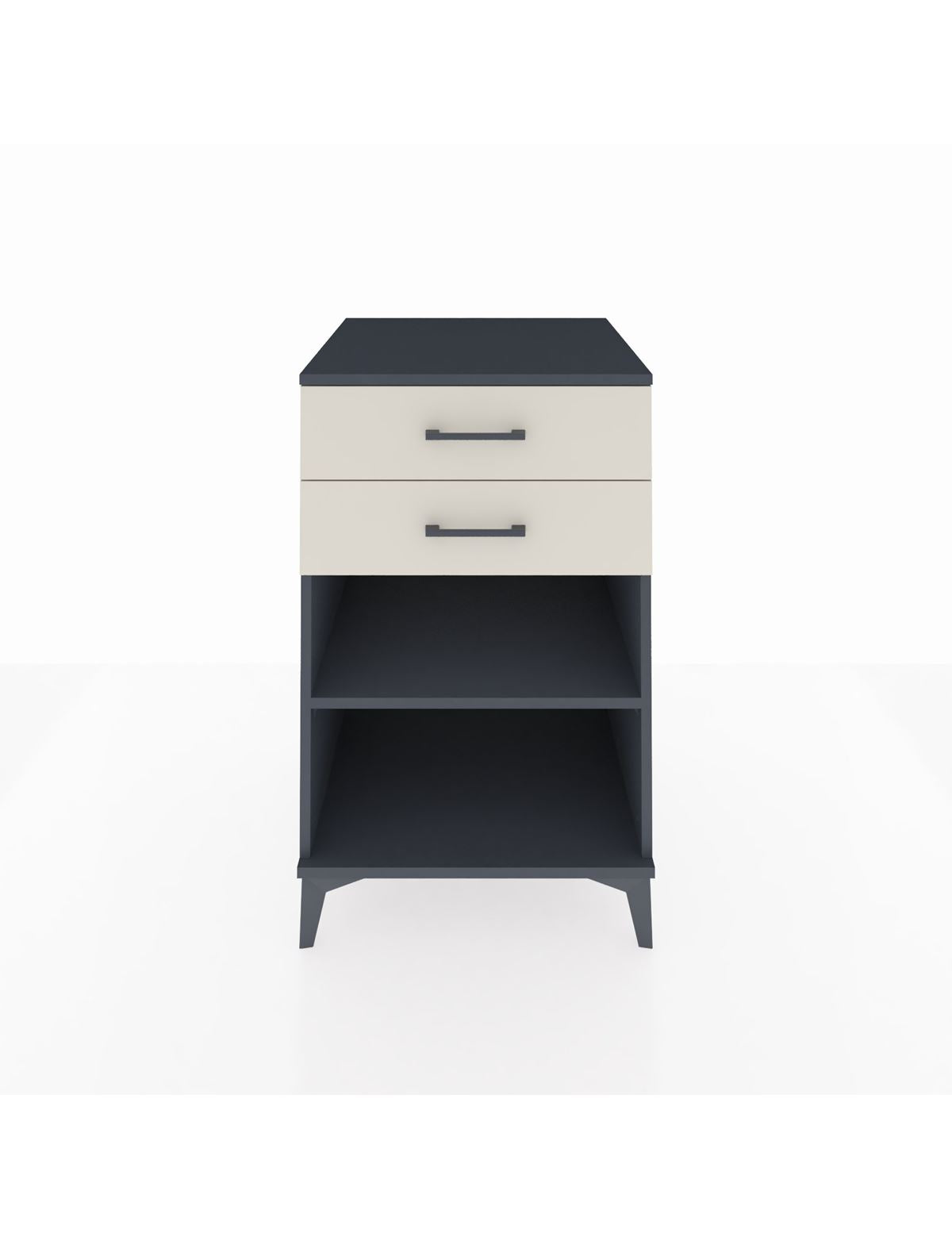 Kronos Komodin Tek Raflı 2 Çekmeceli 60x59x96 Antrasit-Aytaşı