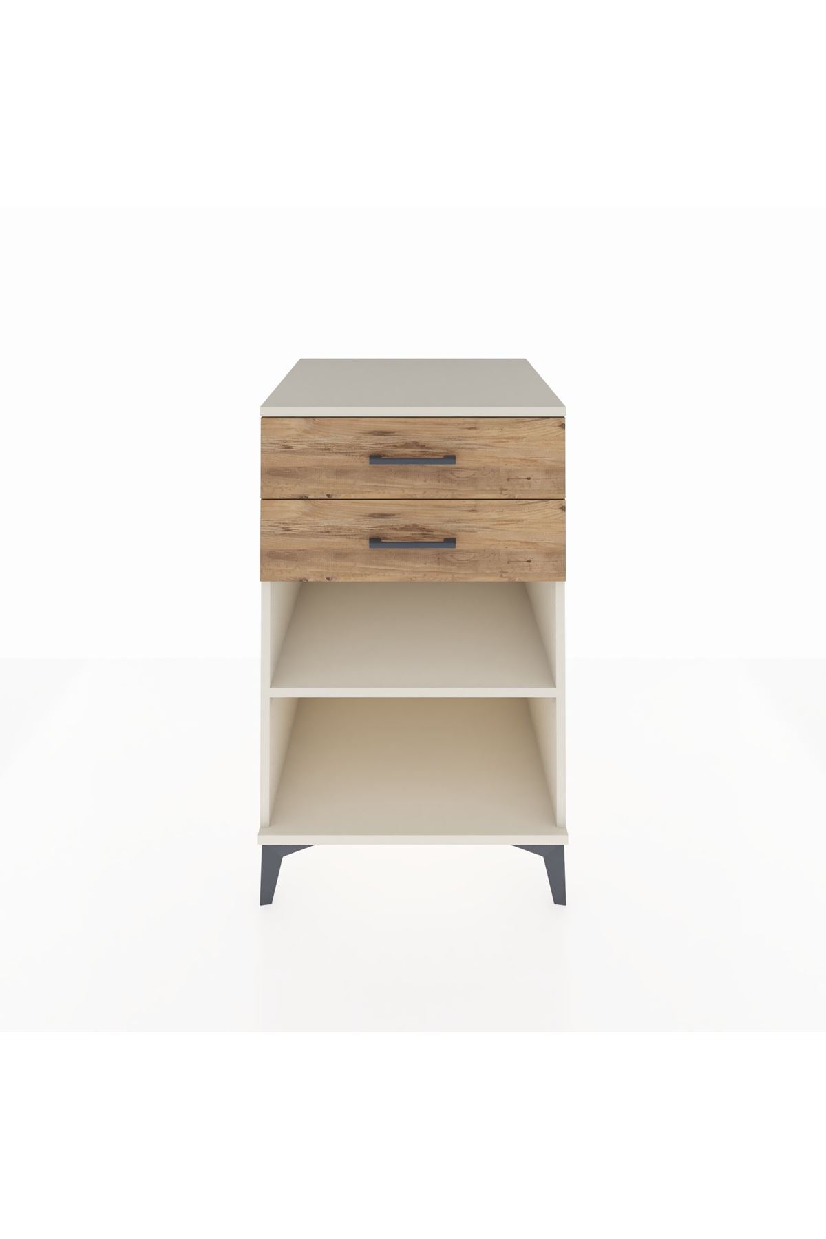 Kronos Komodin Tek Raflı 2 Çekmeceli 60x59x96 Aytaşı-Çam