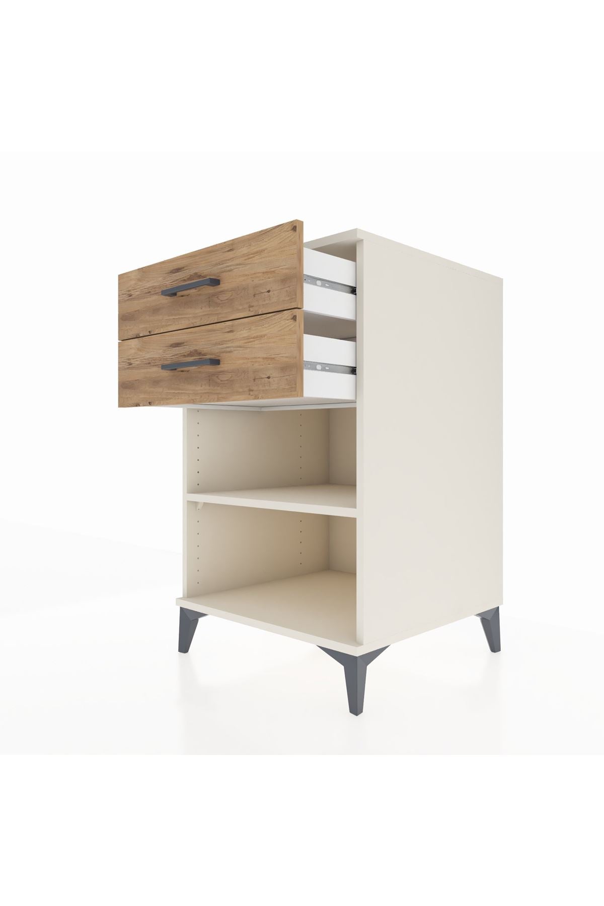 Kronos Komodin Tek Raflı 2 Çekmeceli 60x59x96 Aytaşı-Çam