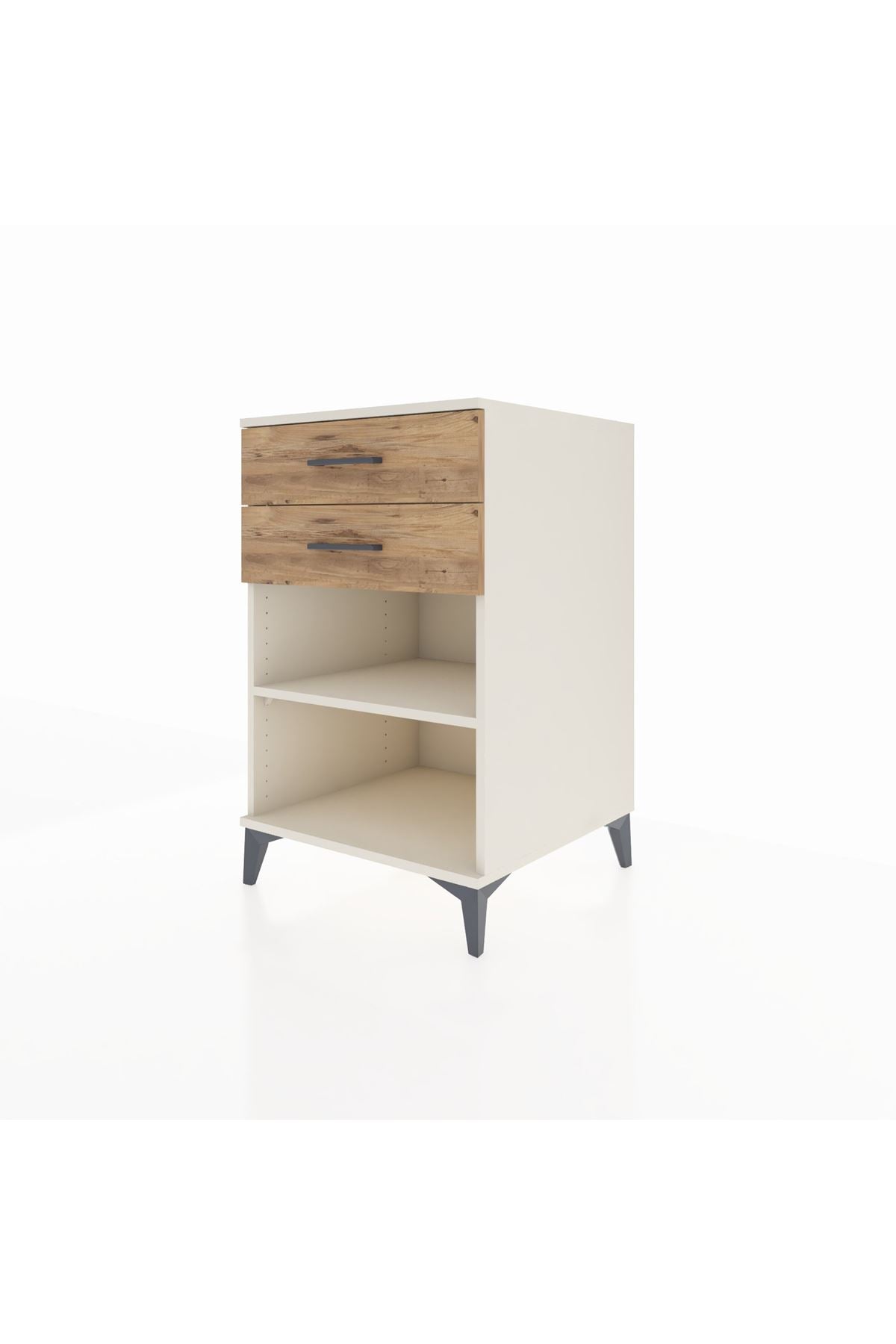 Kronos Komodin Tek Raflı 2 Çekmeceli 60x59x96 Aytaşı-Çam