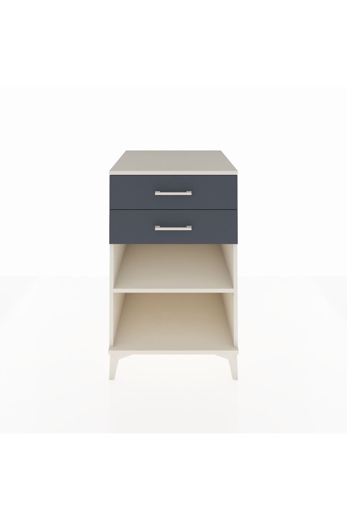 Kronos Komodin Tek Raflı 2 Çekmeceli 60x59x96 Aytaşı-Antrasit