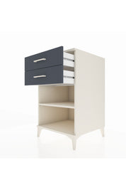 Kronos Komodin Tek Raflı 2 Çekmeceli 60x59x96 Aytaşı-Antrasit