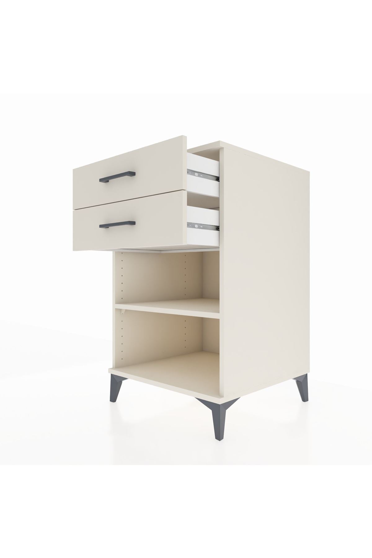 Kronos Komodin Tek Raflı 2 Çekmeceli 60x59x96 Aytaşı-Aytaşı