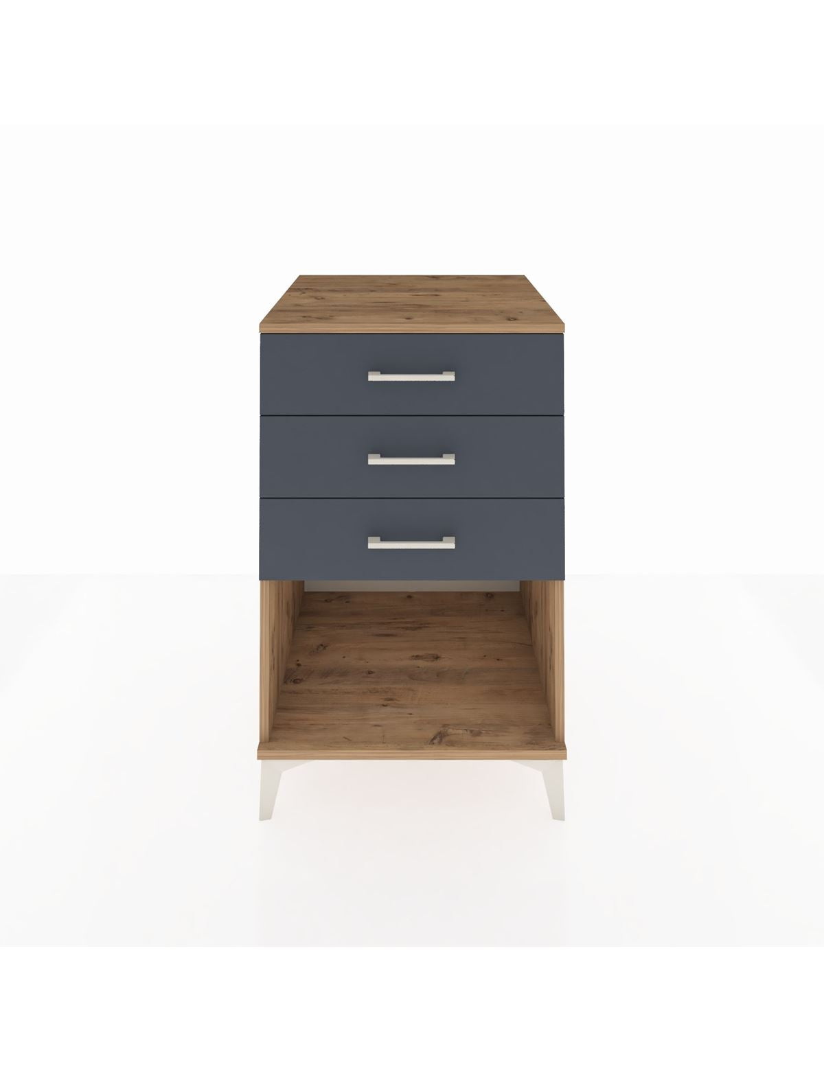 Kronos Komodin 3 Çekmeceli 60x59x96 Çam-Antrasit