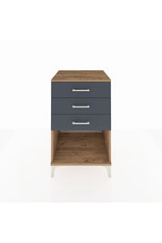 Kronos Komodin 3 Çekmeceli 60x59x96 Çam-Antrasit